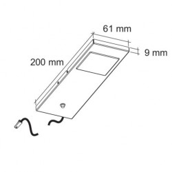 Schéma technique Spot LED rectangulaire en Inox brossé