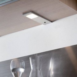 Spot LED rectangulaire en Inox brossé sous meuble haut