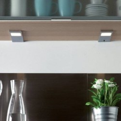 Kit de 2 ou 3 spots LED rectangulaire en Inox brossé sous meuble haut