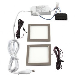 Kit 2 ou 3 spots LED carré composition