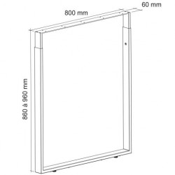 Pied de table rectangulaire télescopique largeur 800mm