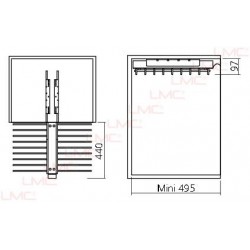 Porte pantalons double coulissant sous tablette schéma technique