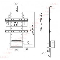 Support électrique pour écran plat schéma technique