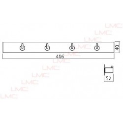 Porte manteaux Nova avec 4 supports Schéma technique