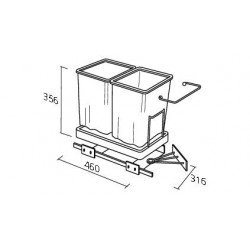 Poubelle tri sélectif coulissante 32L ou 34L