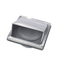 Bouche d'évacuation carrée en inox pour conduit rond