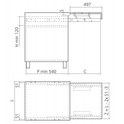 Ferrure pour plan de travail amovible