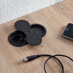 Bloc 1 prise + 1 USB (1A -...