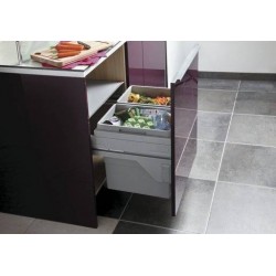 Poubelle 60L pour tri sélectif dans le meuble