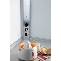 Bloc prises d'angle pour cuisine en inox