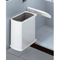 Poubelle monobac 18L blanche en situation