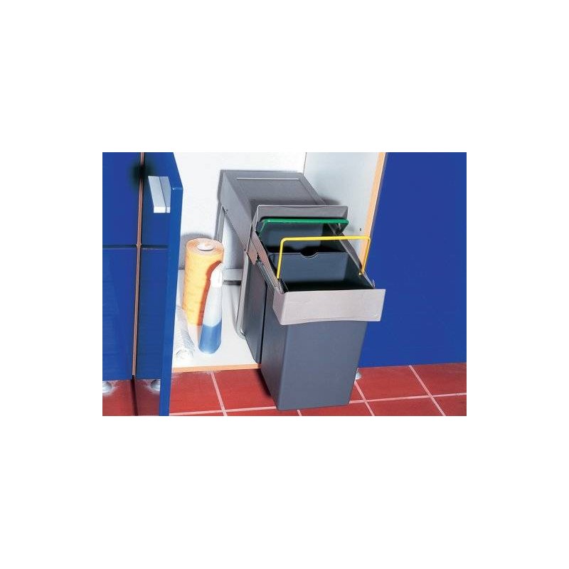 Poubelle pour tri sélectif coulissante 28L Poubelle pour tri sélectif coulissante 28L