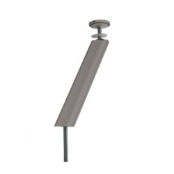 Support rond incliné pour tablette en verre et bois aluminium