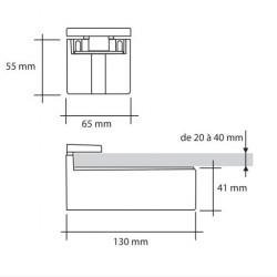 Schéma technique Support de tablette 20mm à 40mm
