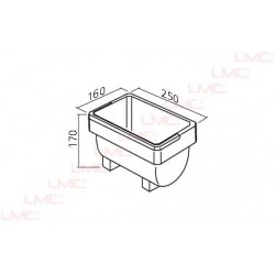 Schéma technique Bac de rangement pour cuisine 4 litres