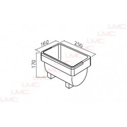 Schéma technique Bac de rangement pour cuisine 4 litres