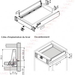 Schéma technique Attaches façades à l'anglaise TANDEMBOX gris